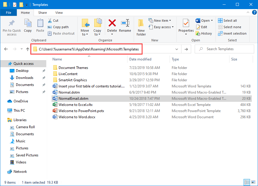 quick parts in outlook